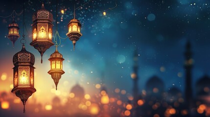 lantern in the night ramadan background islamic