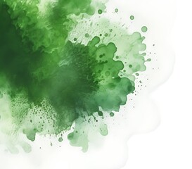 Blocks formed by the spreading of green watercolor droplets.   Abstract watercolor for poster, wall art, banner, card, book cover or packaging.