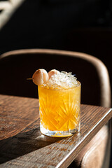 A fruity cocktail in warm afternoon sun.