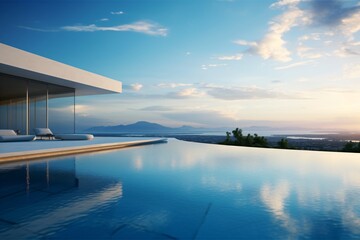 Infinity swimming pool with a beautiful view