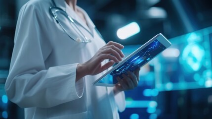  Medicine Doctor Working with Modern Digital Tablet