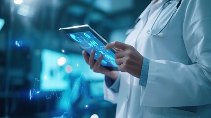  Medicine Doctor Working with Modern Digital Tablet