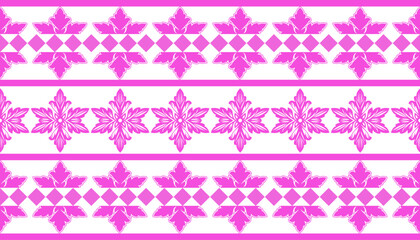 Damask iakt ethnic traditional Fabric textile seamless pattern decorative ornamental pinkl horizontal style. Curtain, carpet, wallpaper, clothing, wrapping, textile