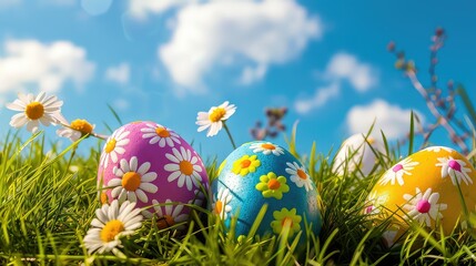 Obraz na płótnie Canvas Easter Bunny With Easter Eggs, Generative AI