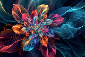 Beautiful abstract colorful flower design Perfect for creative backgrounds Decorations Or artistic...