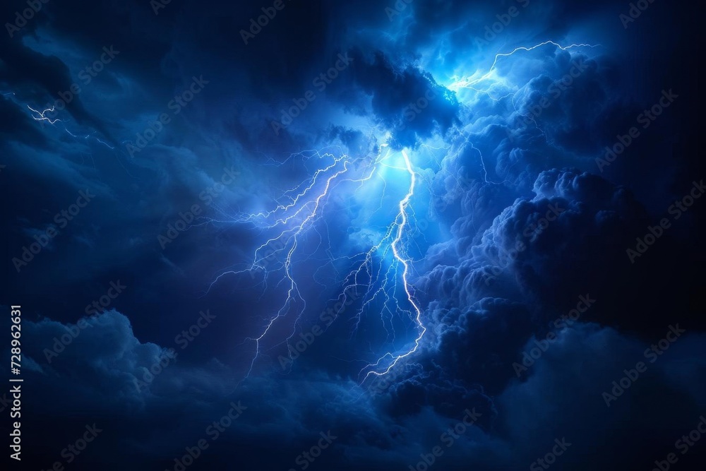 Poster dramatic 3d rendering of a lightning strike capturing the powerful and electrifying essence of a thu