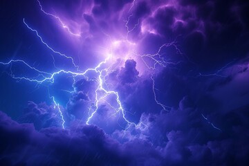 Dramatic 3d rendering of a lightning strike Capturing the powerful and electrifying essence of a thunderstorm - obrazy, fototapety, plakaty
