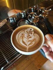 Cappuccino coffee in a cup