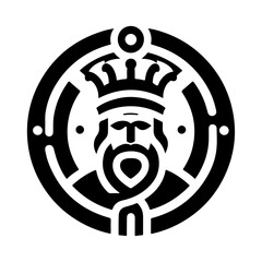 minimal king brand logo concept, black color silhouette, white background
