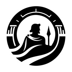 minimal king brand logo concept, black color silhouette, white background