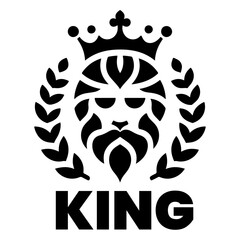 minimal king brand logo concept, black color silhouette, white background