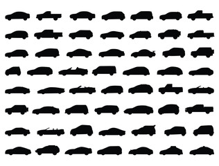 Cars silhouette vector art white background