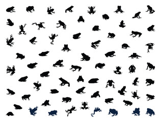 Frog silhouette vector art white background