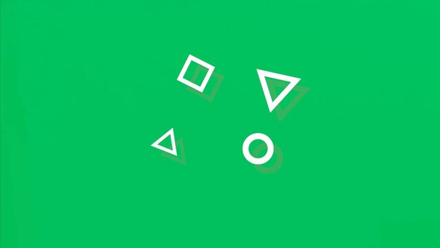 White Triangles on a Green Background