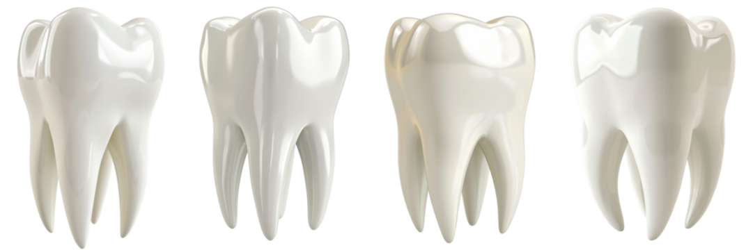 Set of elegant and shiny tooth isolated on a transparent