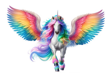 unicorn colors isolated in white background - ai generated