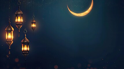 Fototapeta premium Radiant Ramadan Elegant and Minimalist Background for a Decorative Poster, Generative AI