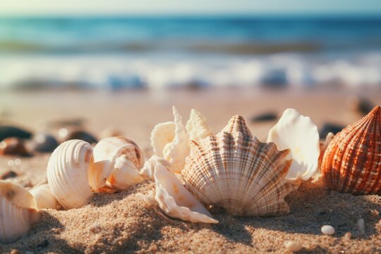 Sea shells on a beach