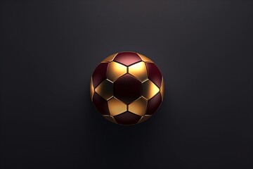Fototapeta premium A maroon and golden color football 3d icon or illustration