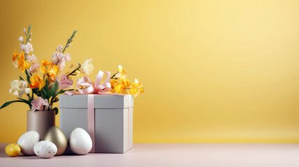 Charming Easter Gift Box Overflowing with Treats, Sweet Delights for Spring Festivities