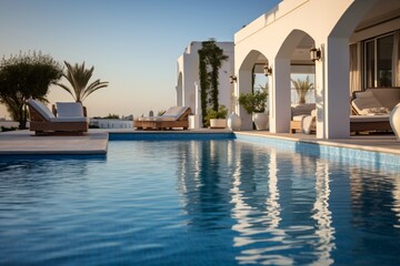 Obraz premium A big swimming pool in a resort