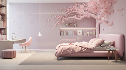 modern minimalist pink bedroom