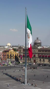 mexico city zocalo in vertical