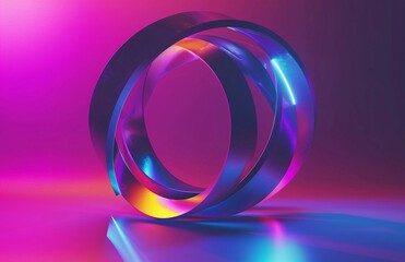 holographic abstract 3D circle shape