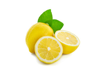 Fresh lemon isolated on white background