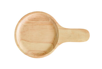 Empty wood tray isolated on white background,Top view