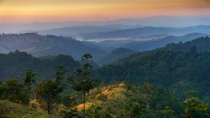 sunrise in the mountains
