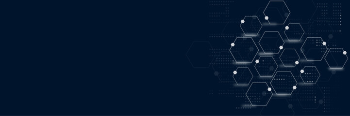 Vectors Digital technology and science background. Technology background with geometric hexagon concept.