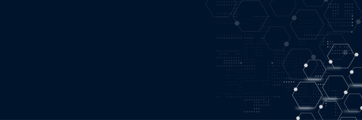 Fototapeta premium Vectors Digital technology and science background. Technology background with geometric hexagon concept.