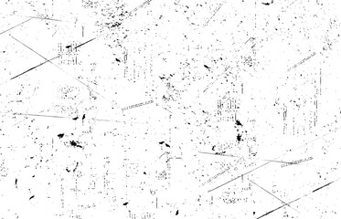 Dust overlay. Dark noise granules. Vector design elements. Black and white grunge background. Abstract lines, cracks, dirty spots. Dark texture to generate texturing of your work