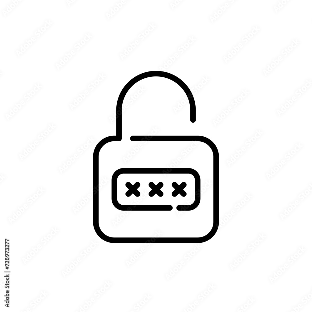 Poster password and lock. secure account access. pixel perfect icon