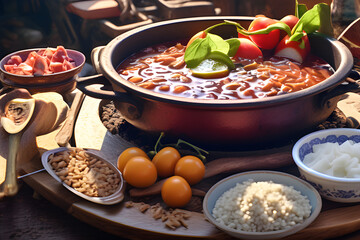 Feijoada in Brazil. Generative AI.