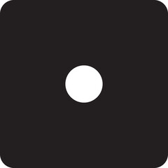 Dice Fill Icon. Game for Gambling, Casino Dice with one Dot, Round Edges on transparent background. Excitement Symbol. Passion Logo. Gambling for casino equipment. Dice icon for fortune game player.