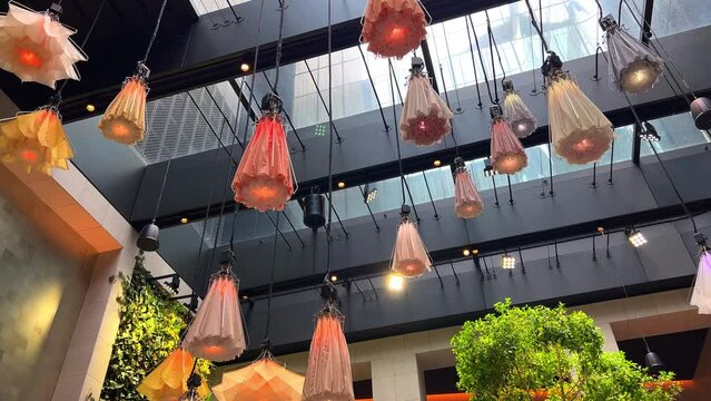 down lights in a shape of a rose opening and closing really amazing and relaxing environment chandelier