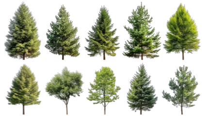 Set Of Evergreen Tree