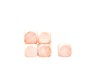 Wooden geometric shapes cube for conceptual design. Education game. isolated on a white background.PNG