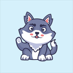 Wolf mascot logo animal character illustration