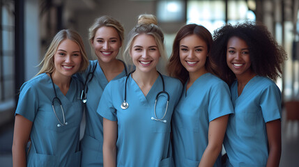 Nurses - nursing team - medical staff - nurse practitioner - profile picture - hospital - natural light 