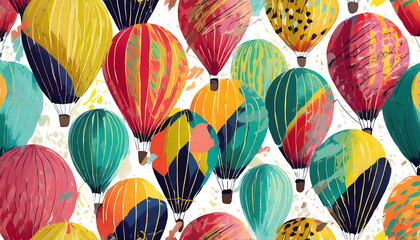 Fototapeta na wymiar Abstract hot air balloons pattern background