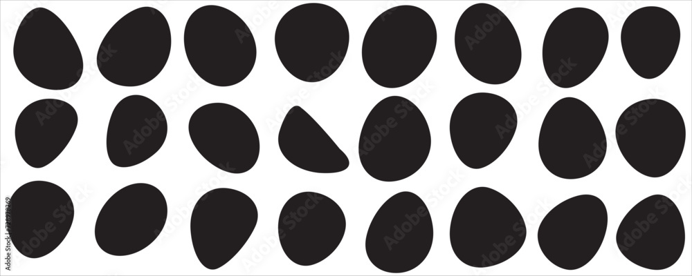 Poster random blob shapes. organic blobs set. rounded abstract organic shapes collection. shapes of cube, p