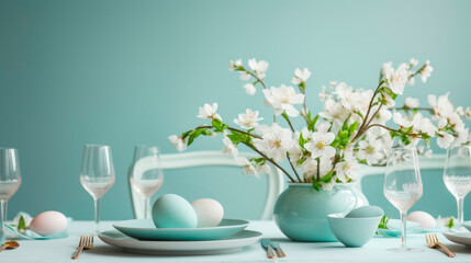 Springtime Easter brunch table arrangement
