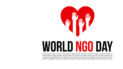 World NGO Day. Template for Background, Poster, Banner, Greeting card. Vector illustration