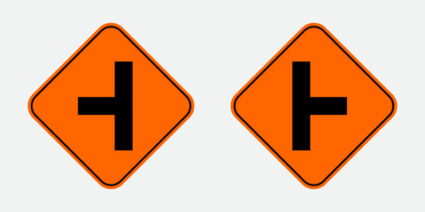 vector side road ahead temporary signs
