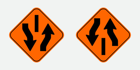 vector added lane temporary signs