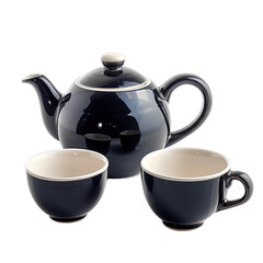 Teapot and Cups Isolated