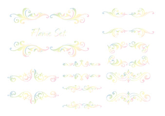 Obraz premium ゴシック調フレームセット。西洋風額縁。虹色。